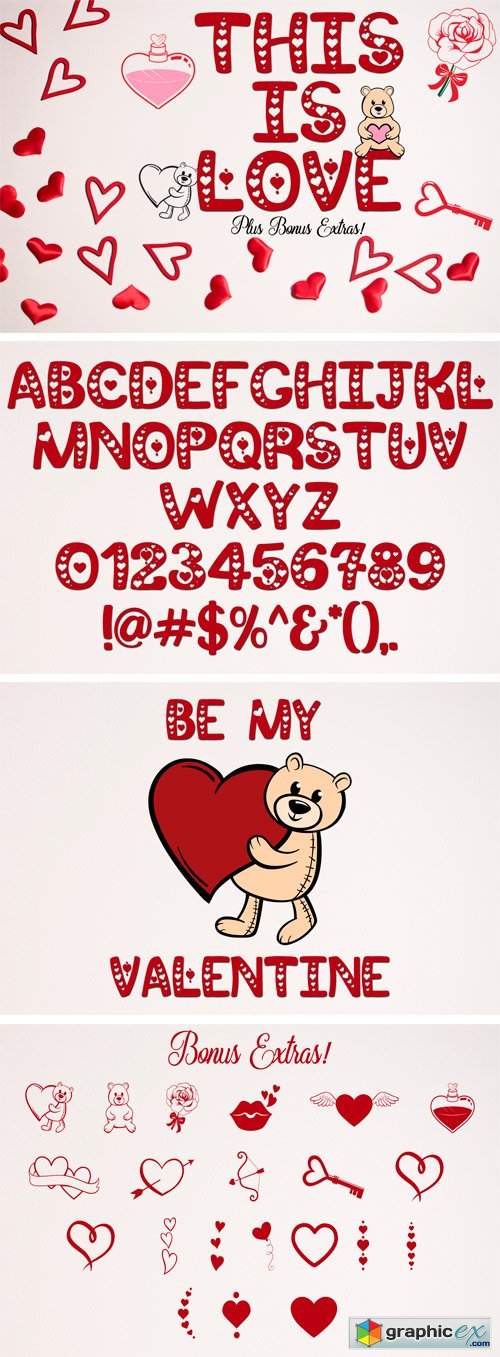 This is Love - Valentine's Craft Font & Bonus