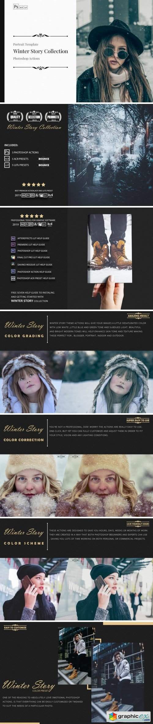 Neo Winter Story Color Grading photoshop actions