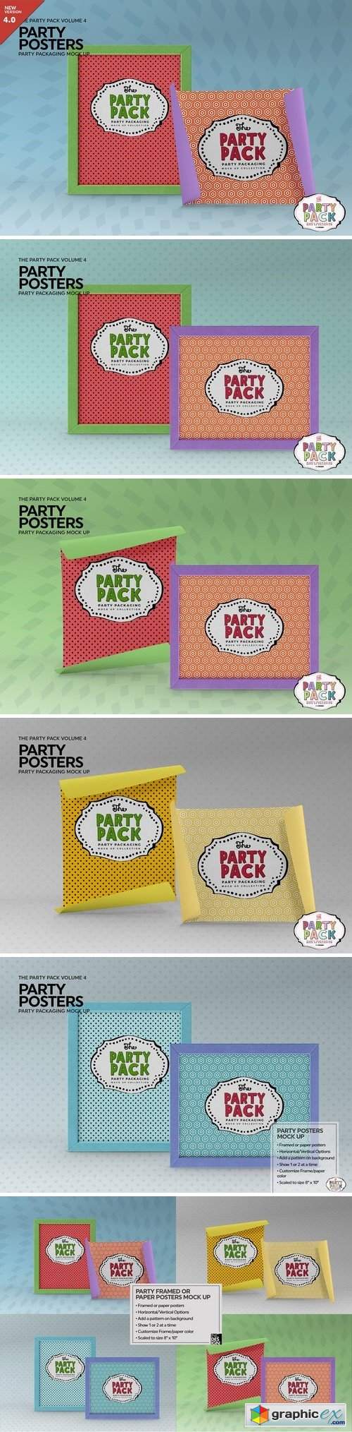 Party Posters Packaging MockUp