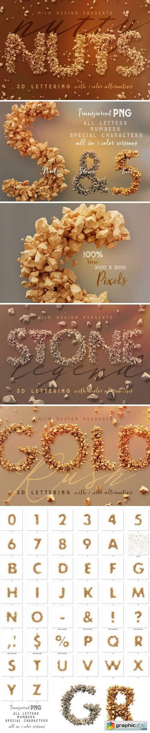 Nutty Nuts - 3D Lettering