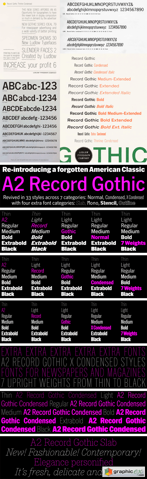 A2 Record Gothic Font Family