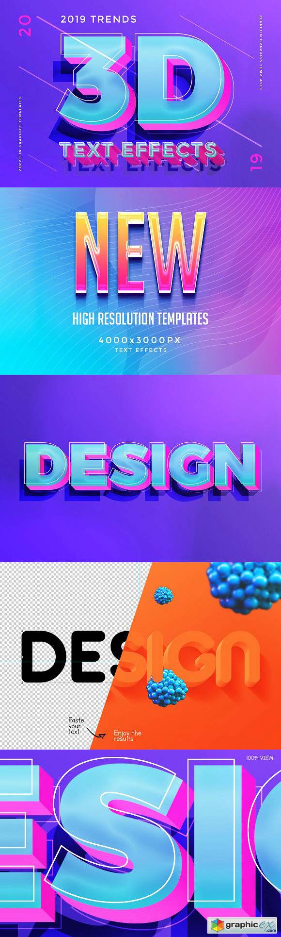 3D Text Effects 2019 Trends