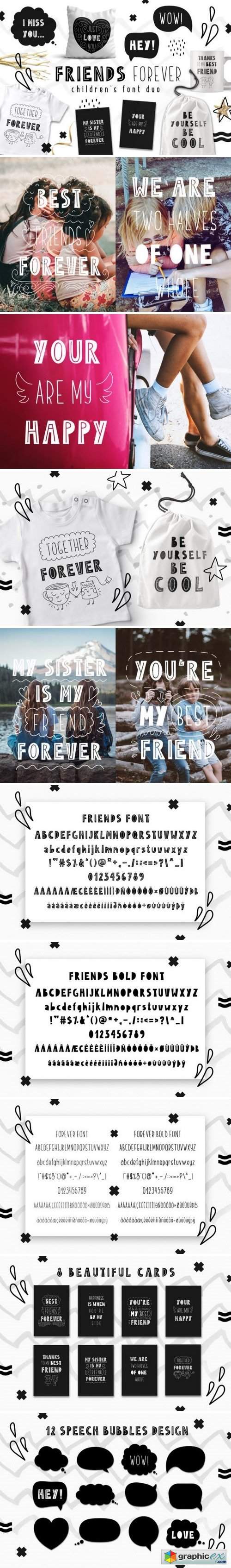 Friends Forever - Childrens font duo