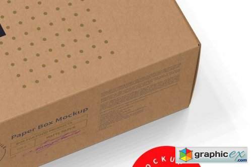 Kraft Paper Box Mockup Half Side Vie