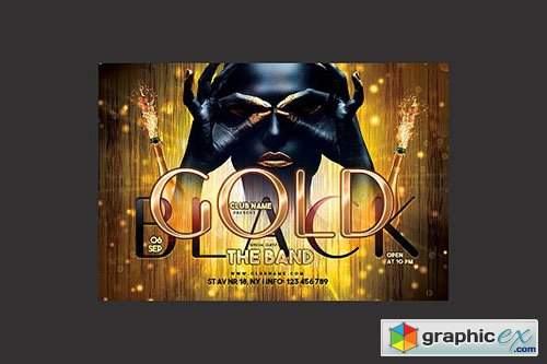 Gold Black Party Flyer