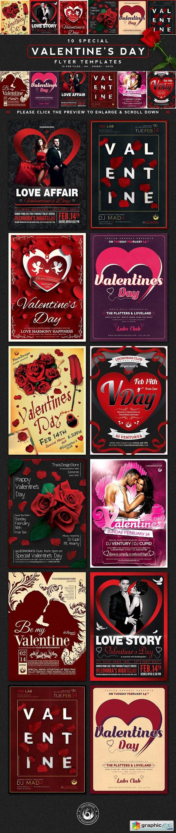 10 Valentines Day Flyer Bundle V1