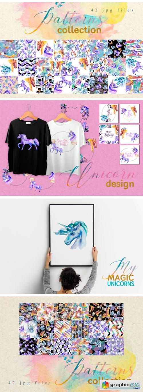 Magic Unicorn Watercolor PNG