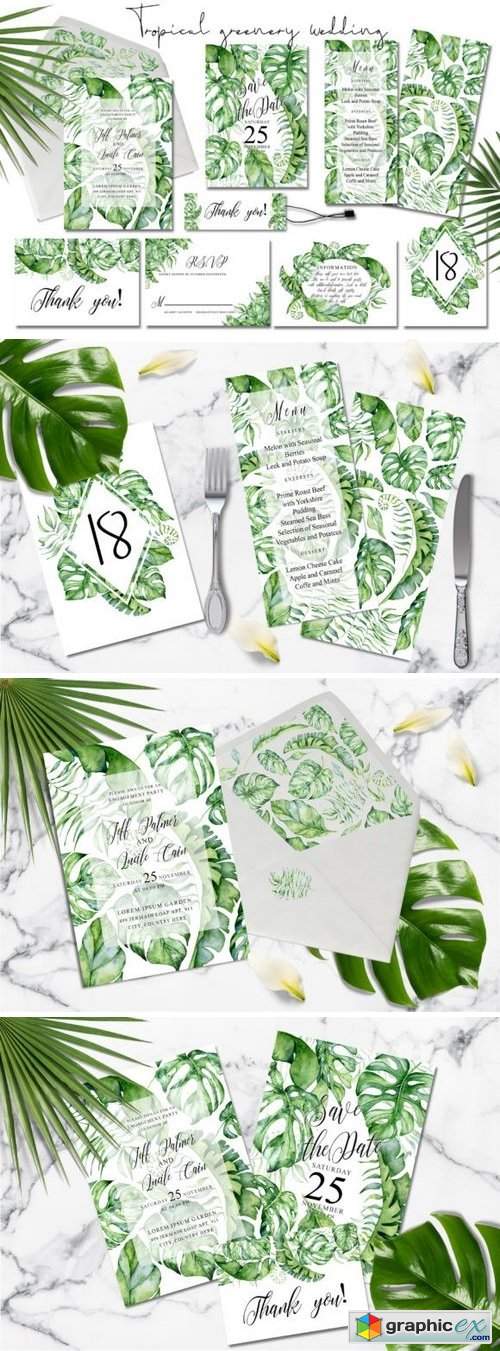 Tropical Greenery Wedding Suit