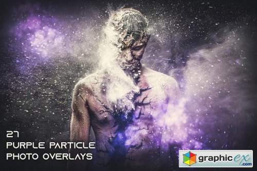 27 Purple Particle Photo Overlays