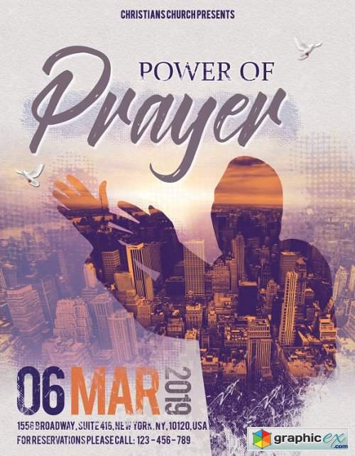 Church Power Of Prayer Flyer Poster