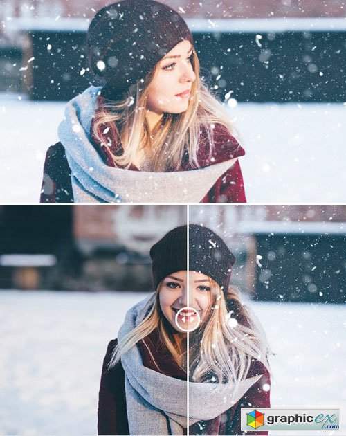 3 Snow Actions for Photoshop