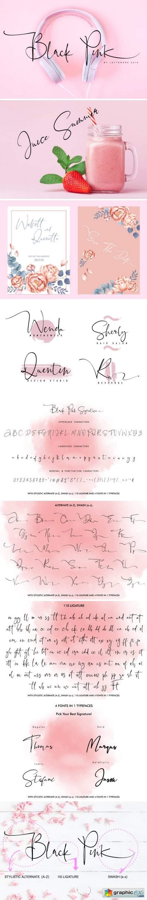 Black Pink Family Font