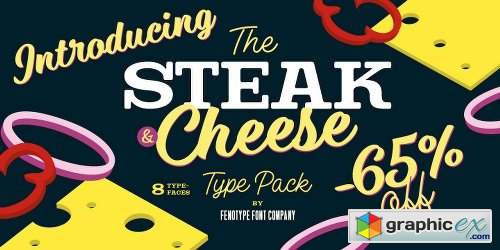 Steak And Cheese Font Family - 8 Fonts