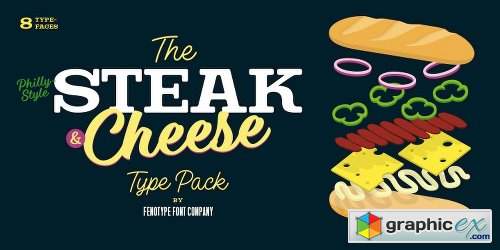 Steak And Cheese Font Family - 8 Fonts