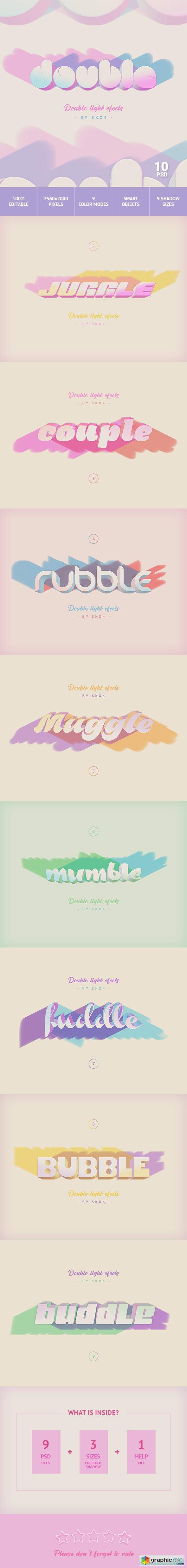 3D Text with Color Shadows
