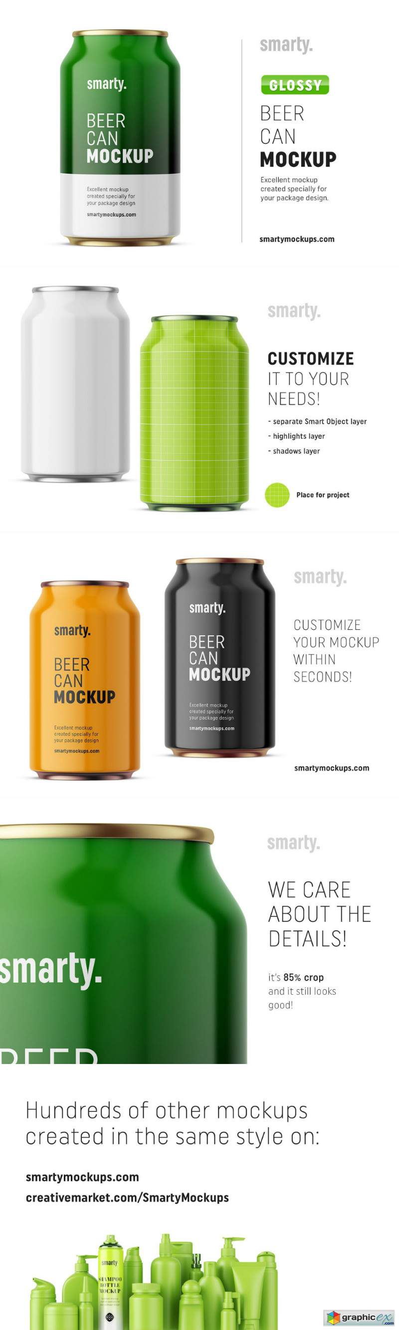 Glossy drink can mockup front