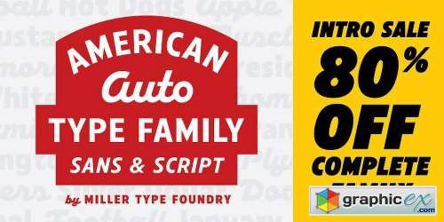American Auto Font Family - 22 Fonts