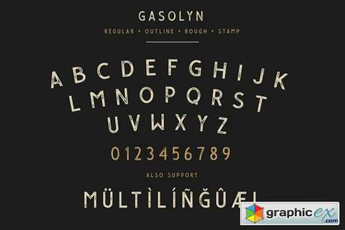 Gasolyn Font Family - 4 Fonts