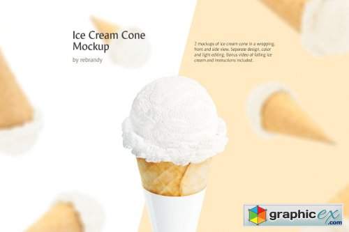 Ice Cream Cone Mockup 3656188