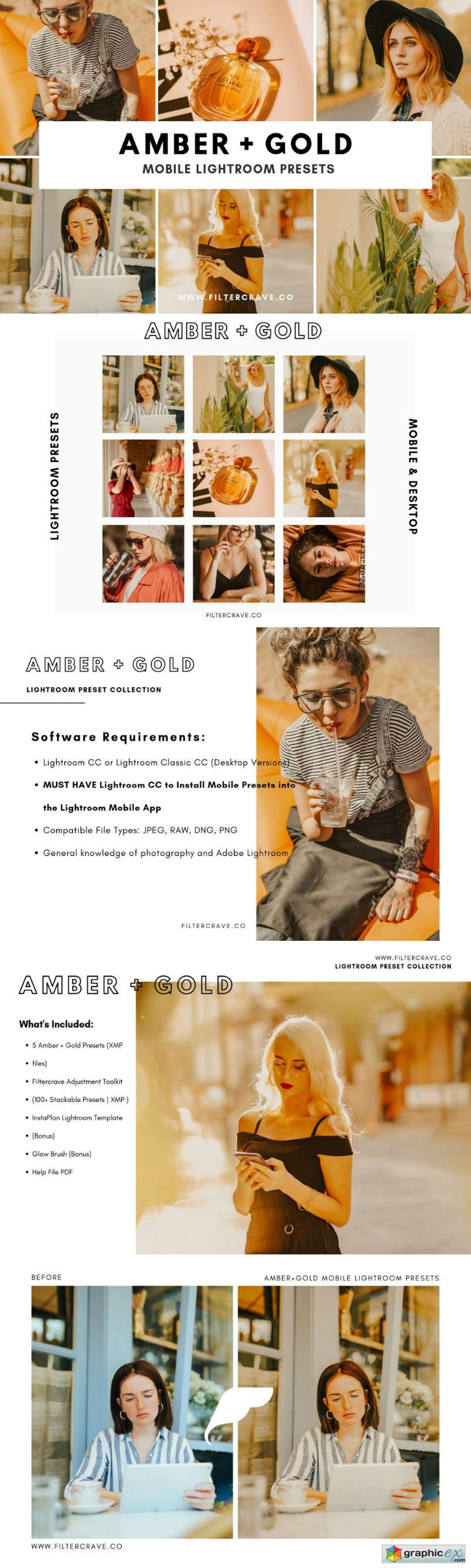 Amber + Gold Mobile Presets