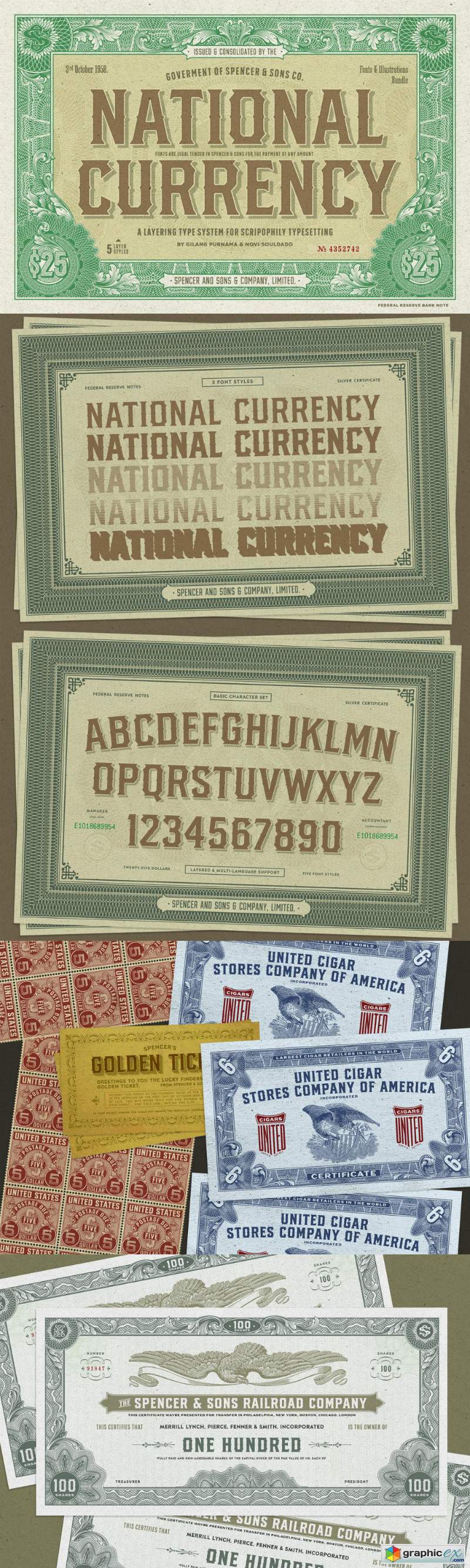 S&S National Currency Font Bundle
