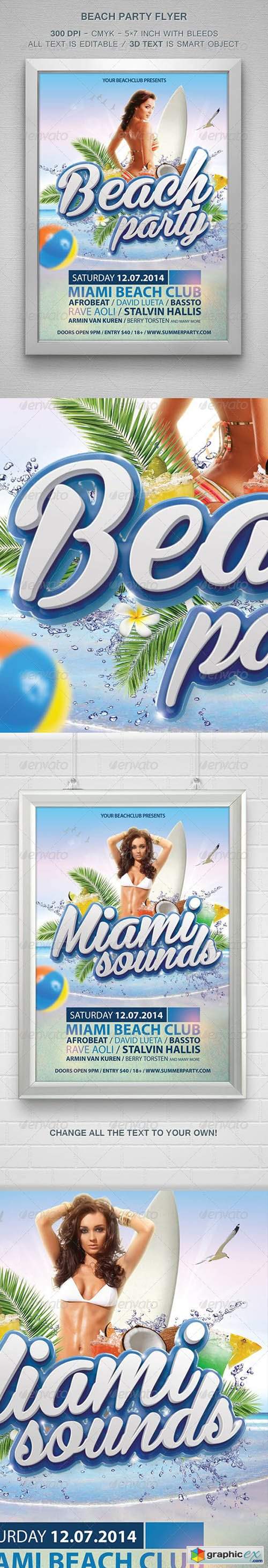 Beach Party Flyer 8208673