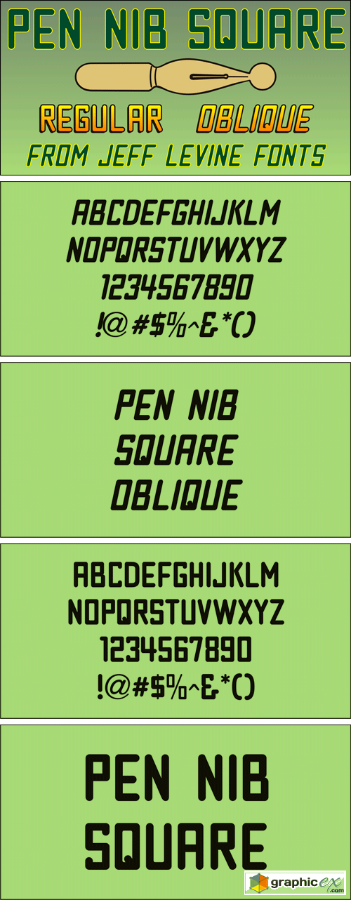 Pen Nib Square JNL Font