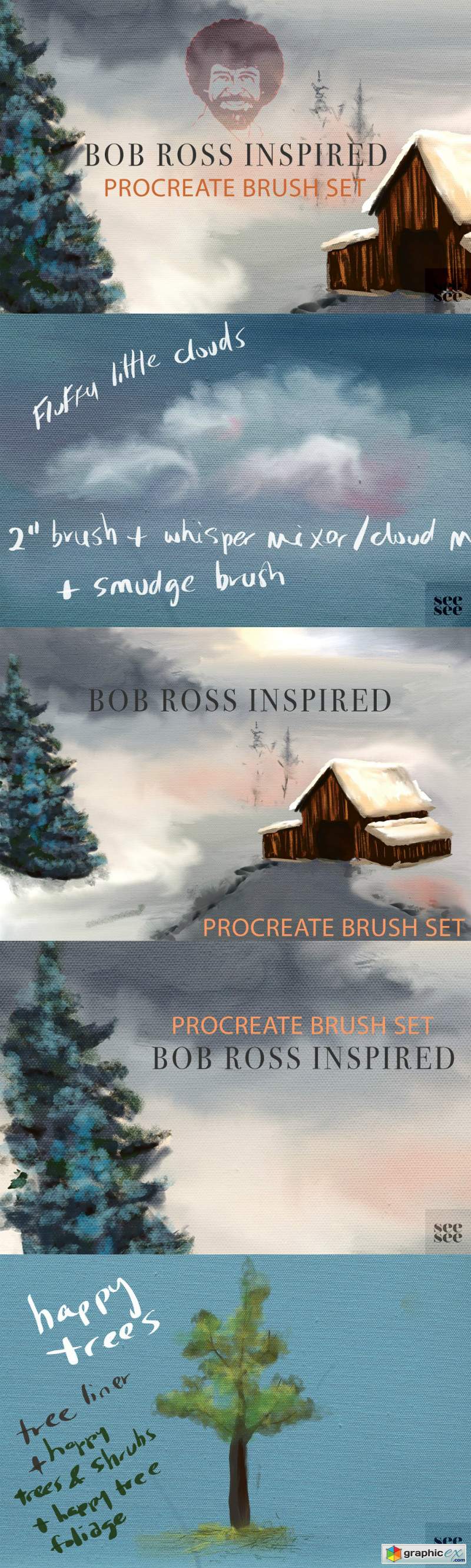 bob ross brush set procreate free