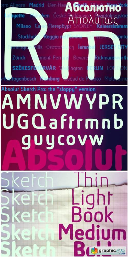 Absolut Pro Sketch Font Family