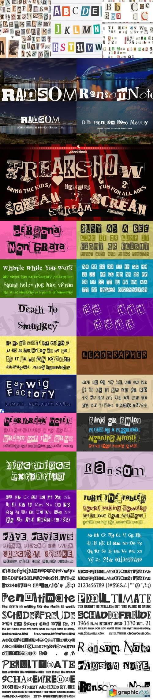 17 Note Fonts Collection