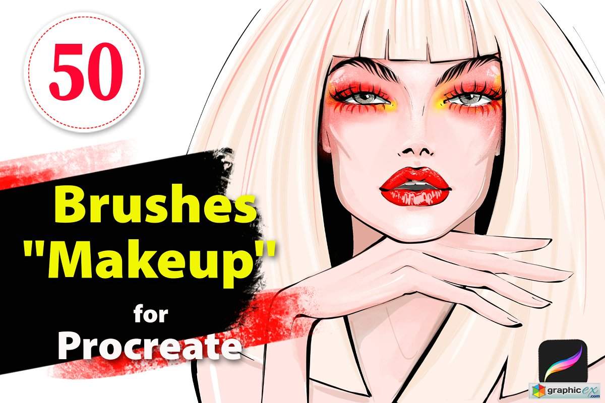 Makeup brush set for Procreate