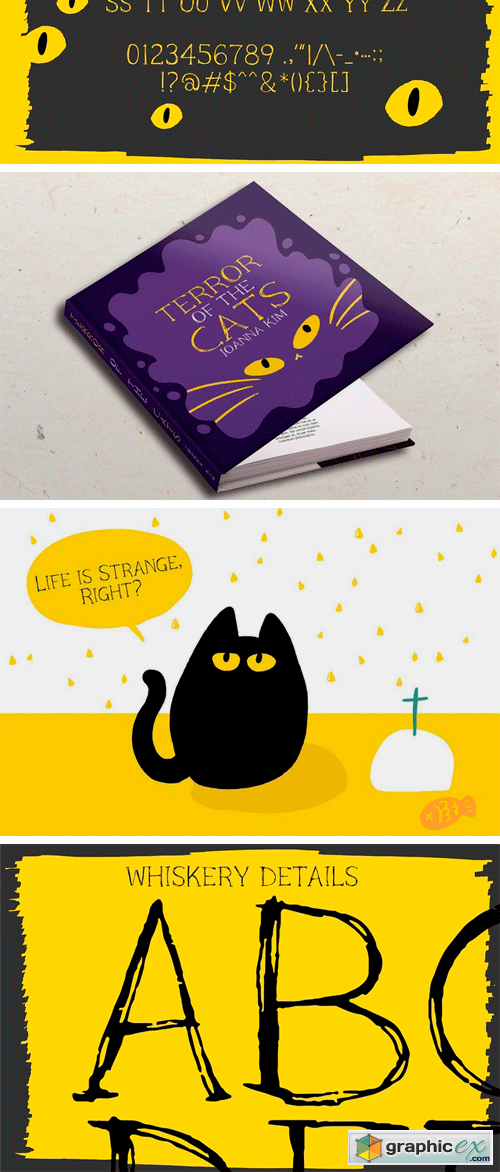 Black Cat Whiskers - Mini Serif Font