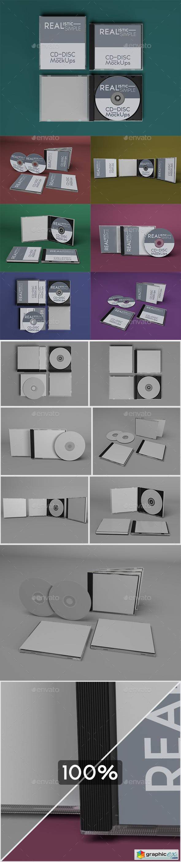 Realistic Simple CD-Disc Mock-Ups