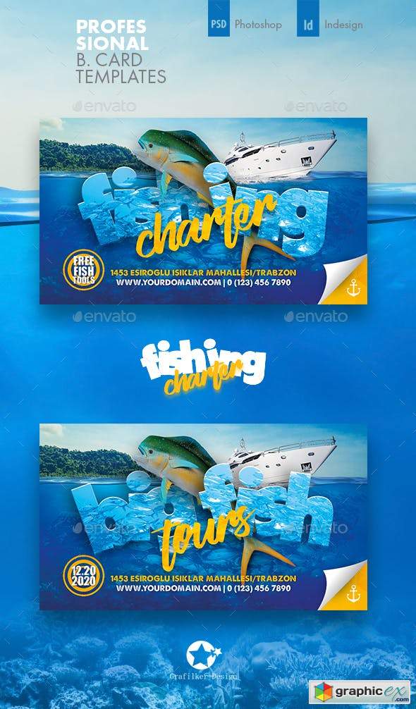 Fishing Tour Business Card Templates