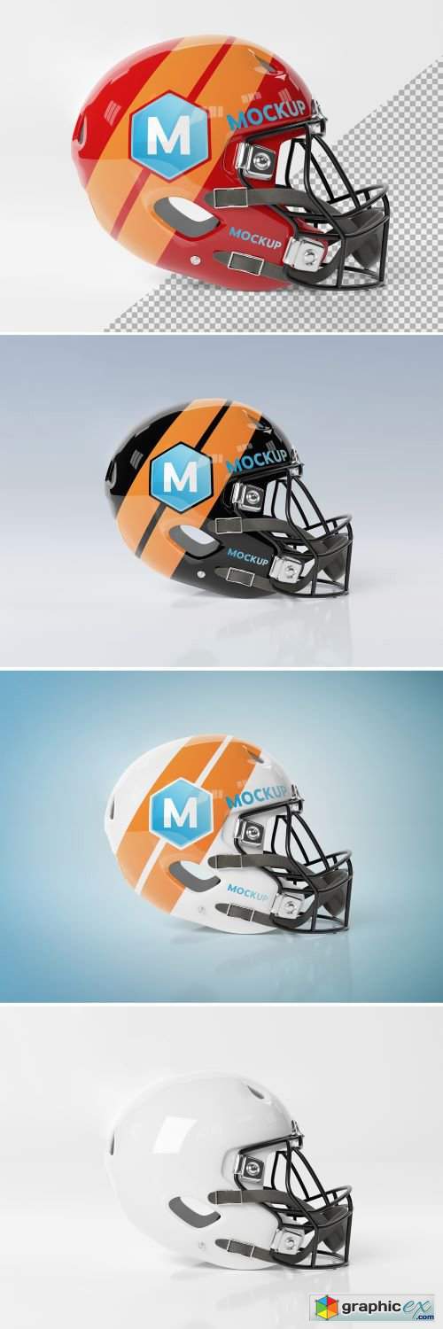 Isolated American Football Helmet Mockup