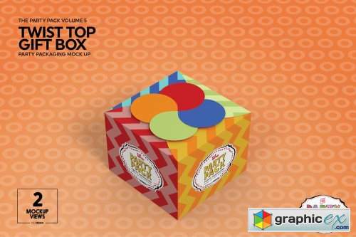 Twist Top Gift Box Packaging Mockup