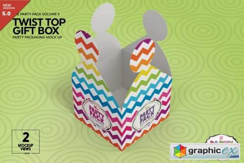 Twist Top Gift Box Packaging Mockup