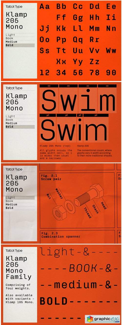 Klamp 205 Mono Font Family