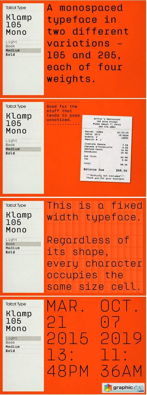 Klamp 105 Mono Font Family