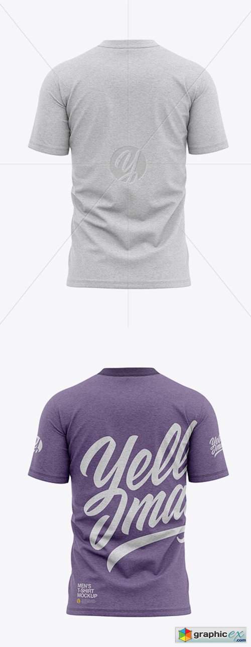 Men’s Heather Tight Round Collar T-Shirt - Back View