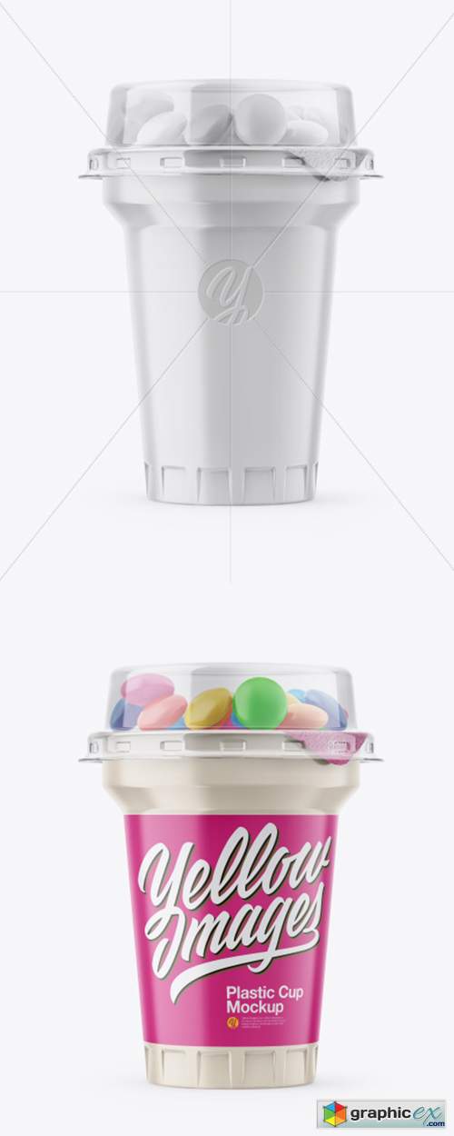 Plastic Cup with Sweets Mockup 38556