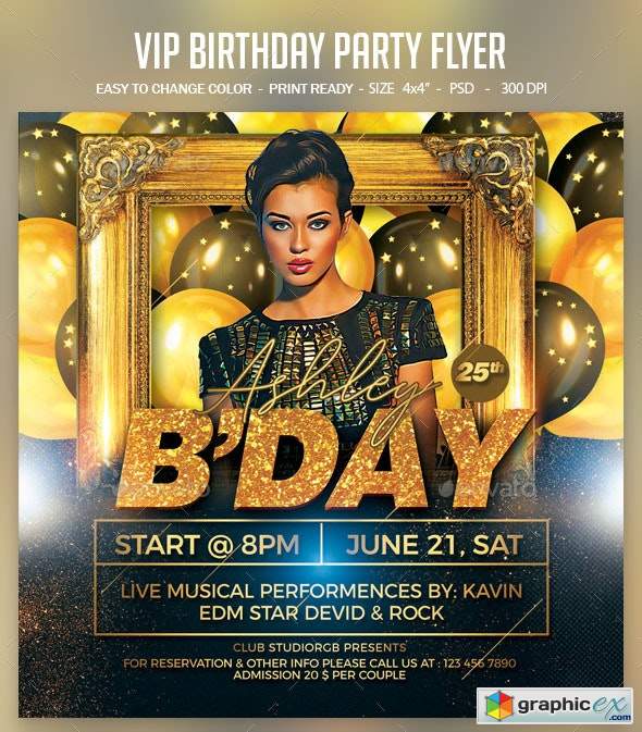VIP Birthday Party Flyer