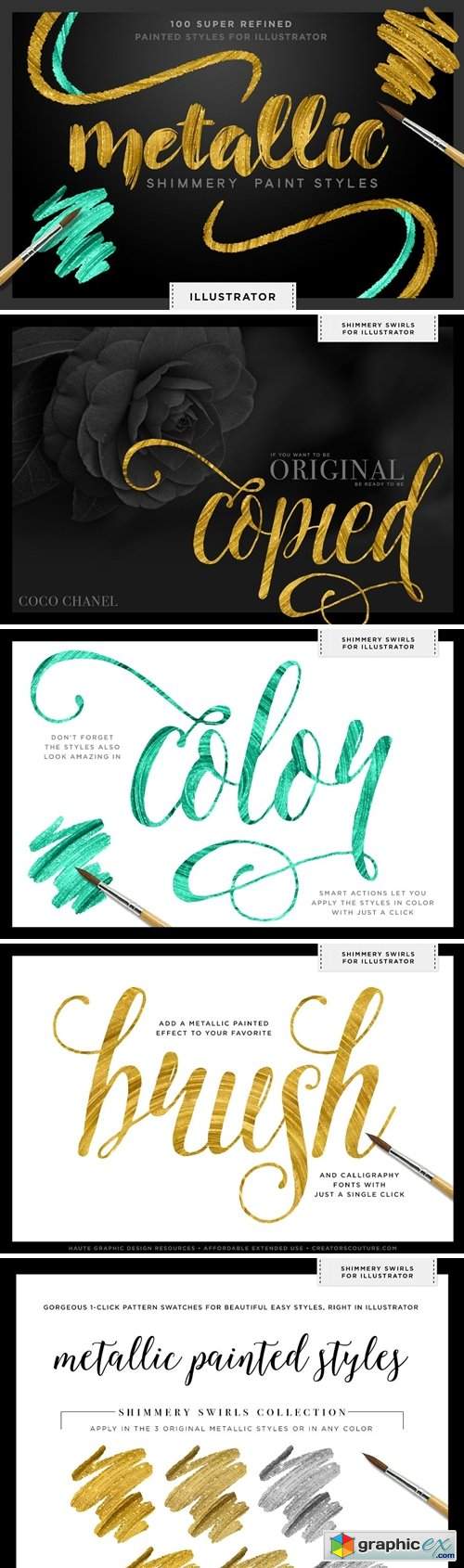 Shimmery Gold Styles for Illustrator