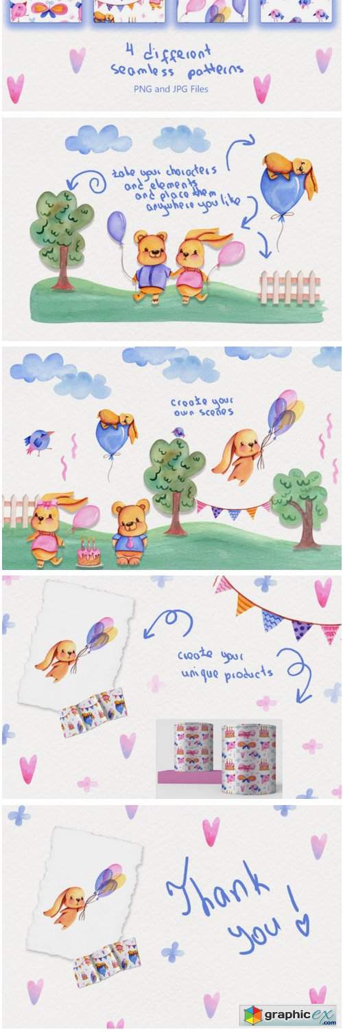 Party Time Watercolor Collection