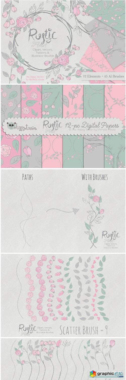 Rustic Floral Graphics Pack