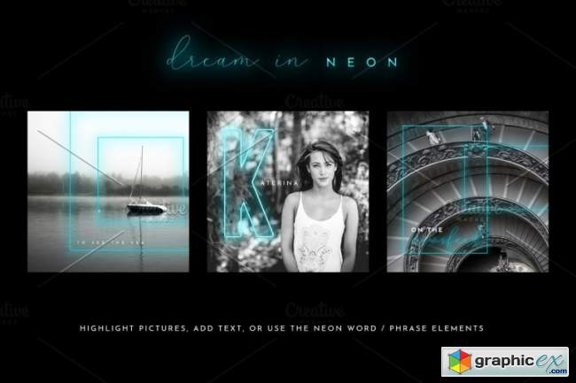 Dream in Neon - Aqua - Social Media