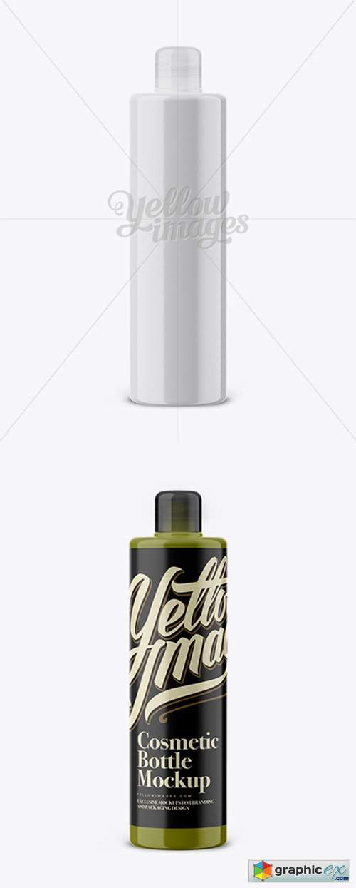 Round Cosmetic Bottle With Frosted Screw Cap Mockup