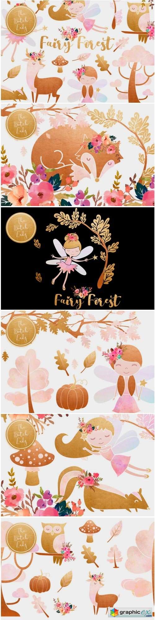 Enchanted Fairy Forest Clipart Set