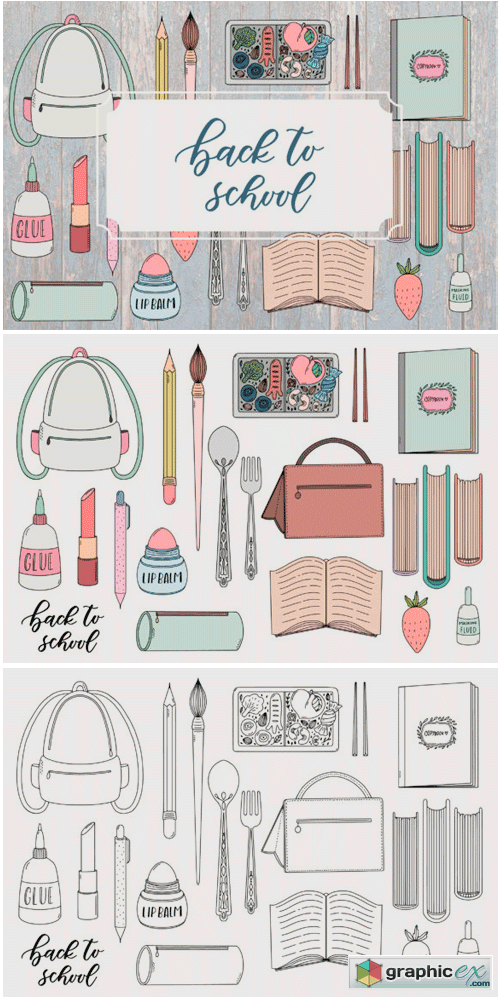 Back to School. Cute Doodle Pack.
