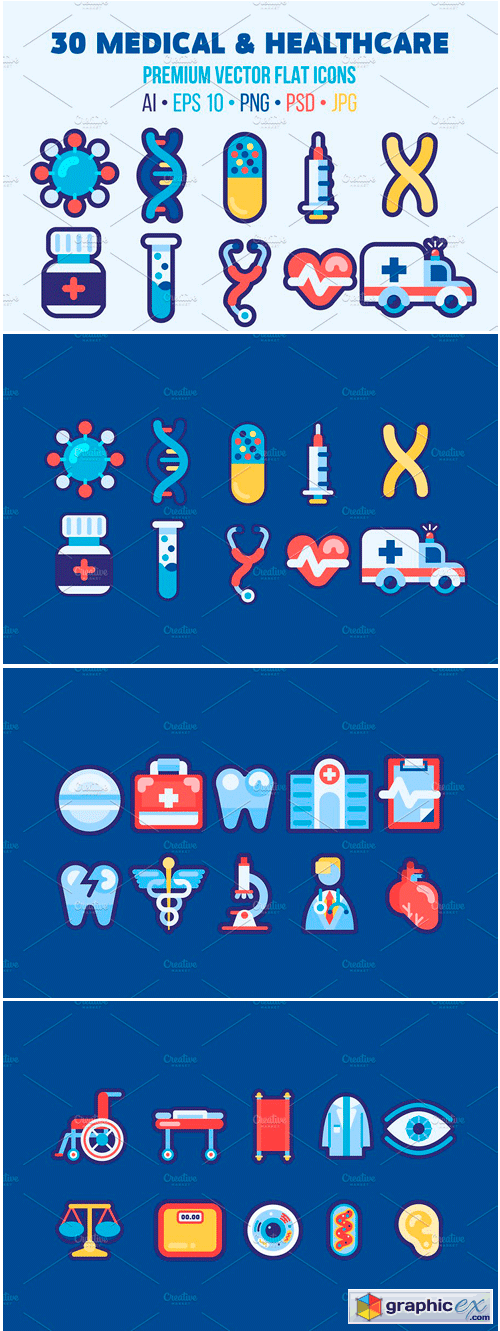 30 Medical Flat Icons Good for Logo